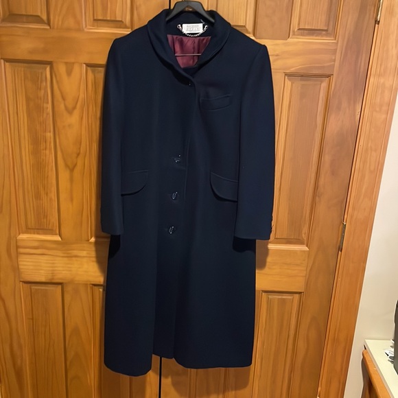 Raywood and Srein Wool Navy Dress Coat Jacket Small Medium Vintage - Picture 2 of 15